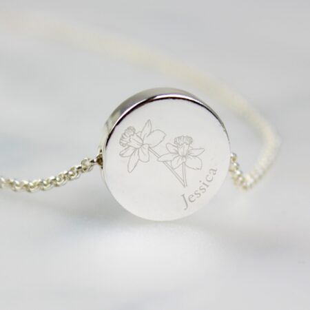 Personalised March Birth Flower Necklace and Box: 6 - Necklaces By Gift Moments