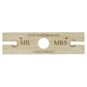 Personalised Married Couple Wine Glass & Bottle Holder: 6 - Barware By Gift Moments