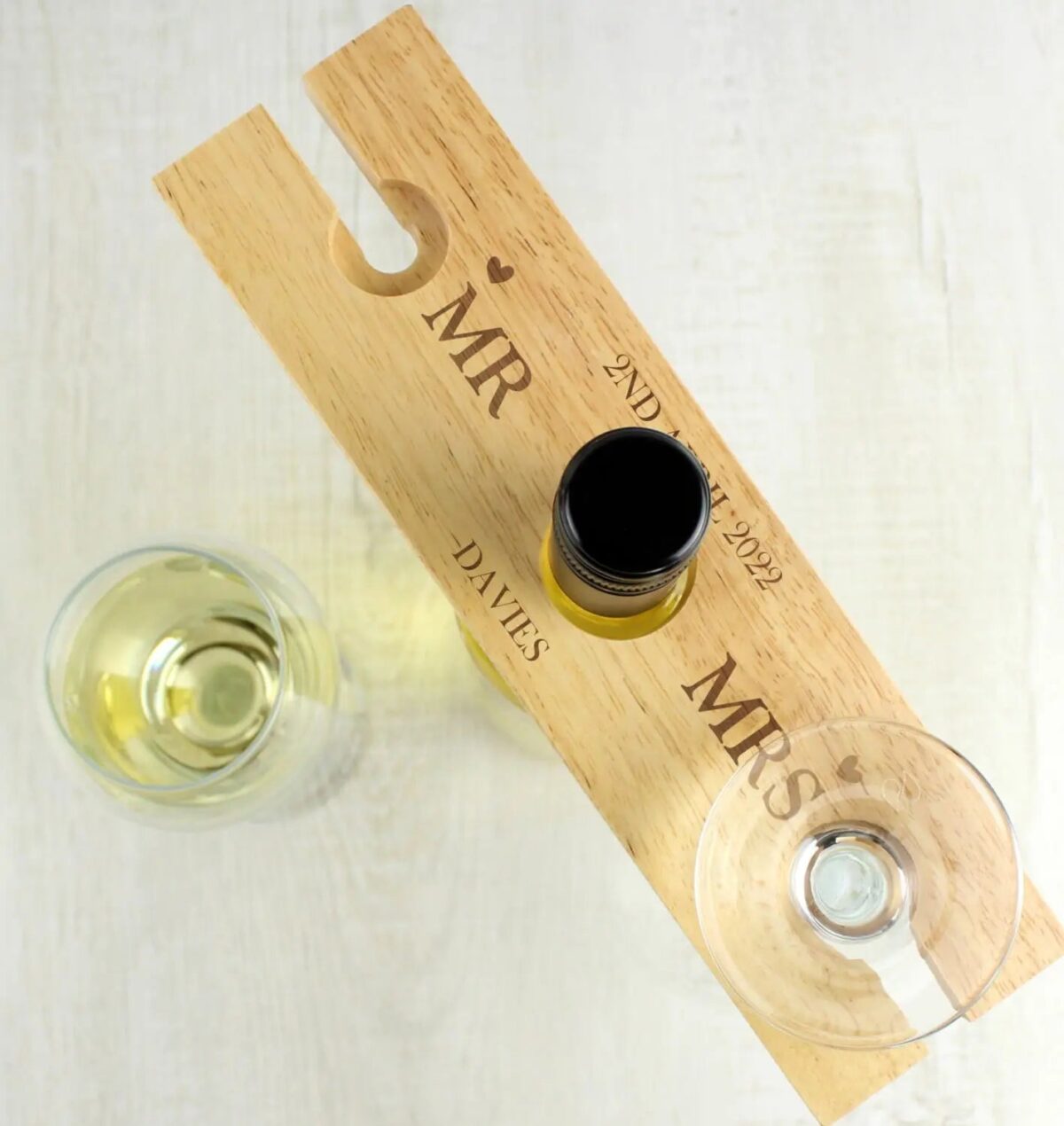 Personalised Married Couple Wine Glass & Bottle Holder: 2 - Barware By Gift Moments