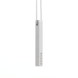 Personalised Matt Vertical Bar Necklaces: 6 - Necklaces By Gift Moments