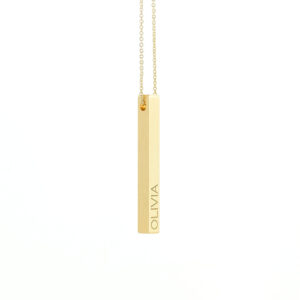 Personalised Matt Vertical Bar Necklaces: 7 - Necklaces By Gift Moments