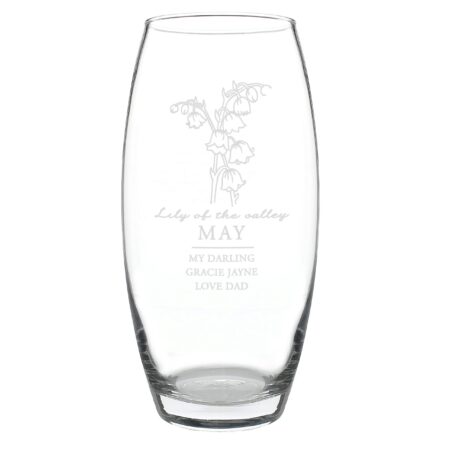 Personalised May Birth Flower Bullet Vase: 5 - Vases By Gift Moments