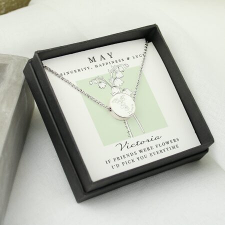 Personalised May Birth Flower Necklace and Box: 3 - Necklaces By Gift Moments
