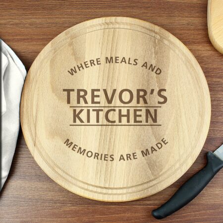 Personalised ’Meals and Memories’ Round Chopping Board: 6 - Chopping Boards By Gift Moments