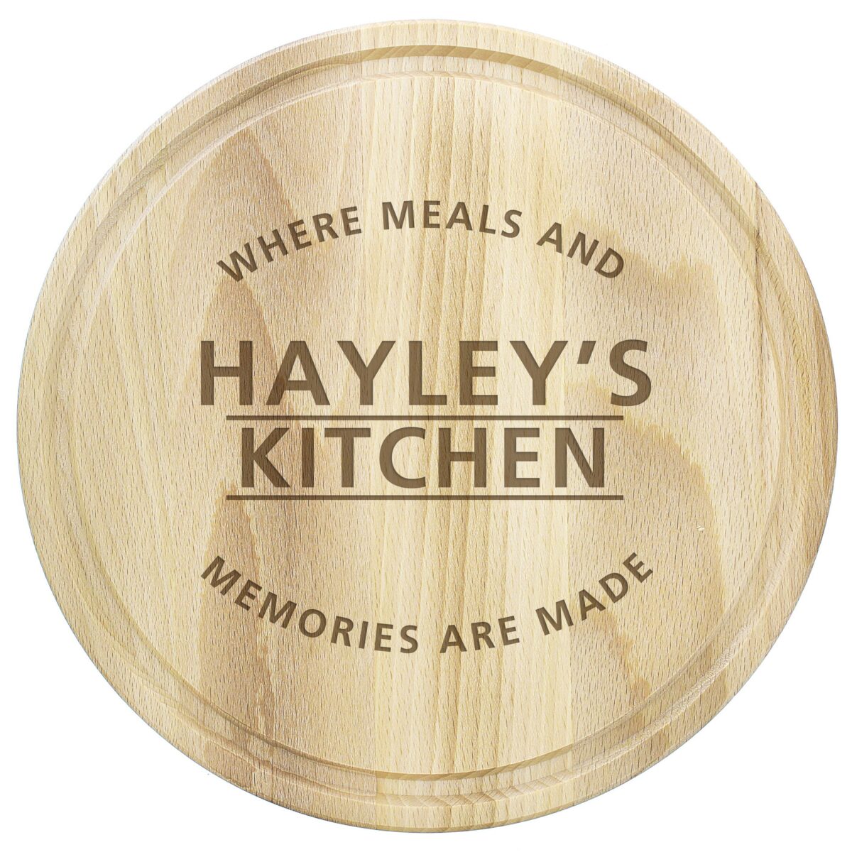 Personalised ’Meals and Memories’ Round Chopping Board: 2 - Chopping Boards By Gift Moments