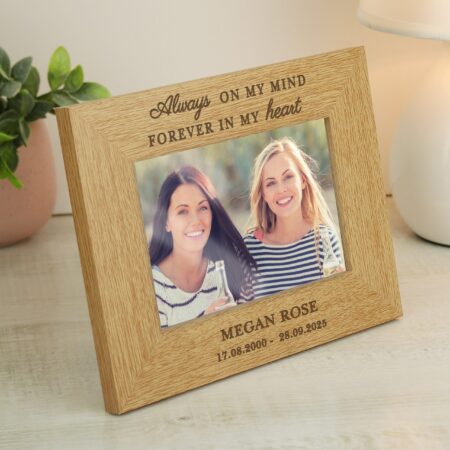 Personalised Memorial Always In My Heart 6x4 Wooden Photo Frame: 3 - Photo Frames By Gift Moments