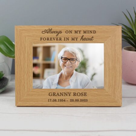 Personalised Memorial Always In My Heart 6x4 Wooden Photo Frame: 6 - Photo Frames By Gift Moments