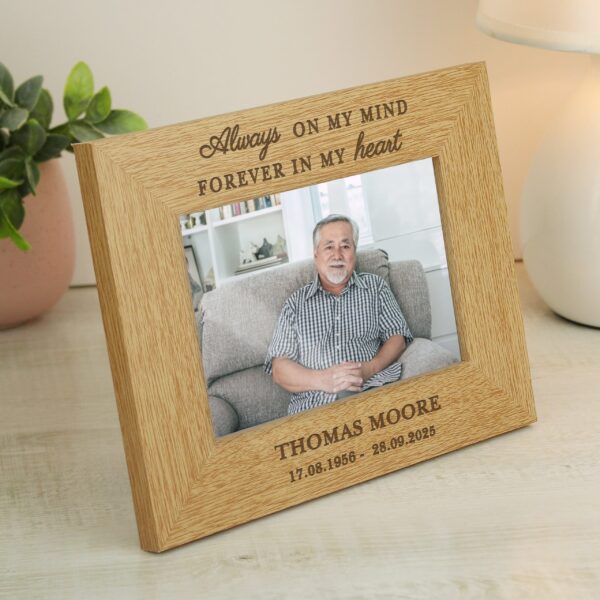 Personalised Memorial Always In My Heart 6x4 Wooden Photo Frame: 1 - Photo Frames By Gift Moments