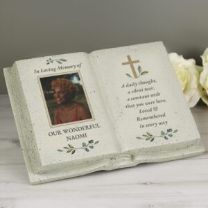 Personalised Memorial Cross Photo Upload Resin Book: 2 - Memorials By Gift Moments