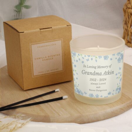 Personalised Memorial Forget Me Not Candle Jar: 1 - Candles By Gift Moments