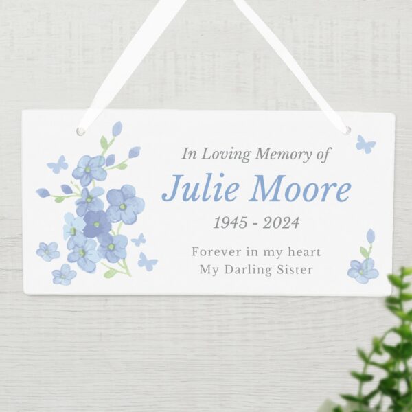 Personalised Memorial Forget Me Not Wooden Sign: 1 - Signs & Plaques By Gift Moments