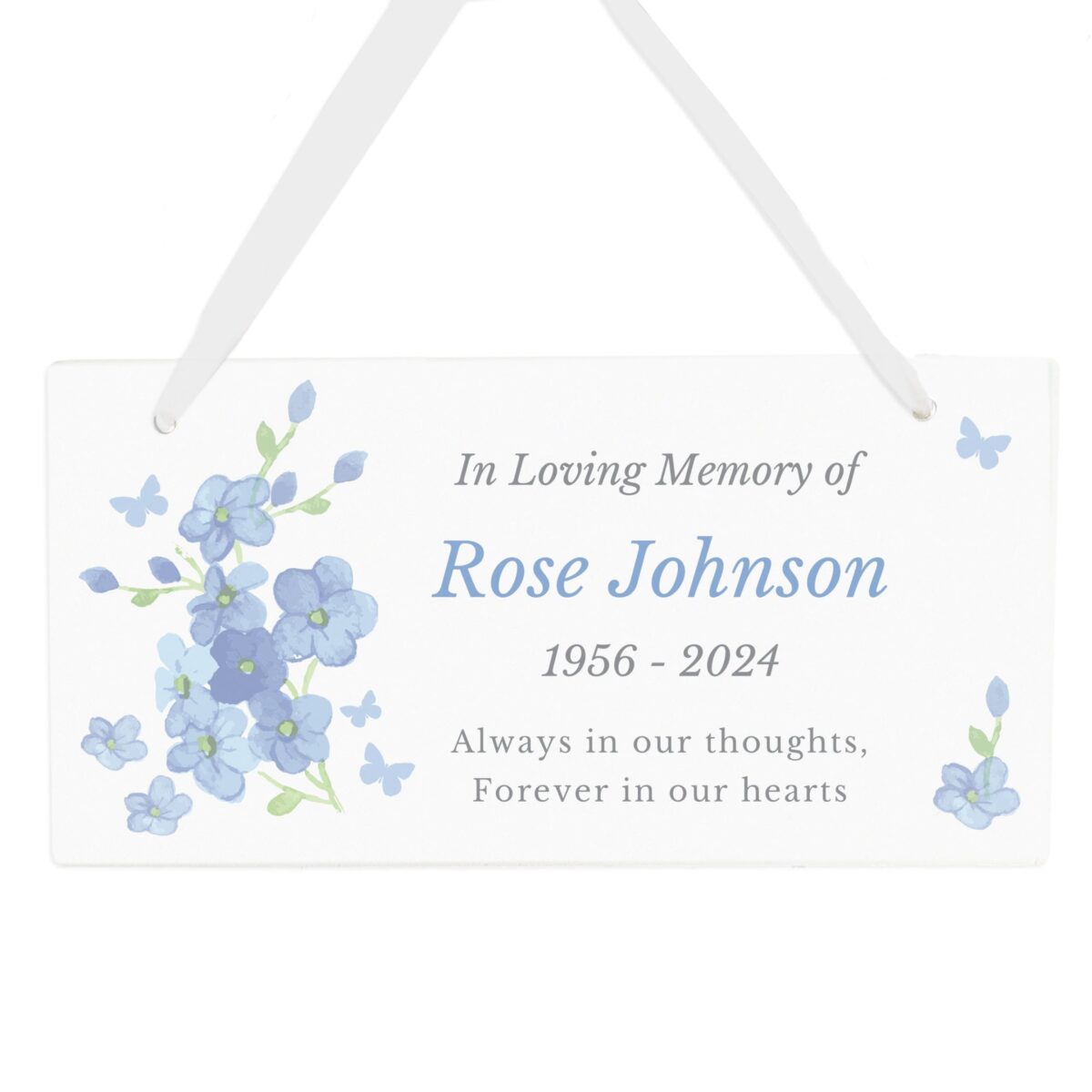 Personalised memorial forget wooden sign