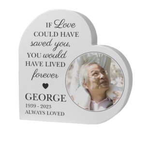 Personalised Memorial Photo Upload Free Standing Heart Ornament: 5 - Ornaments By Gift Moments