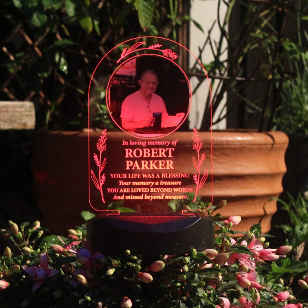 Personalised Memorial Photo Upload Outdoor Solar Light: 7 - Solar Lights By Gift Moments