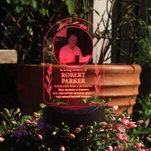 Personalised Memorial Photo Upload Outdoor Solar Light: 7 - Solar Lights By Gift Moments