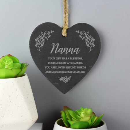 Personalised Memorial Slate Heart: 1 - Decorations By Gift Moments