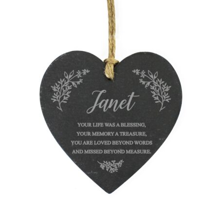 Personalised Memorial Slate Heart: 4 - Decorations By Gift Moments