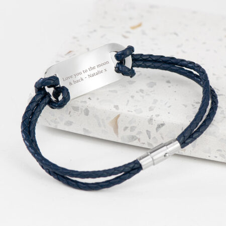 Personalised Men’s Anchor Statement Leather Bracelets: 5 - Bracelets By Gift Moments