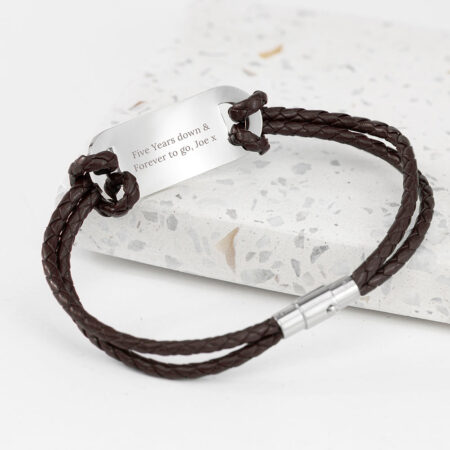 Personalised Men’s Anchor Statement Leather Bracelets: 4 - Bracelets By Gift Moments