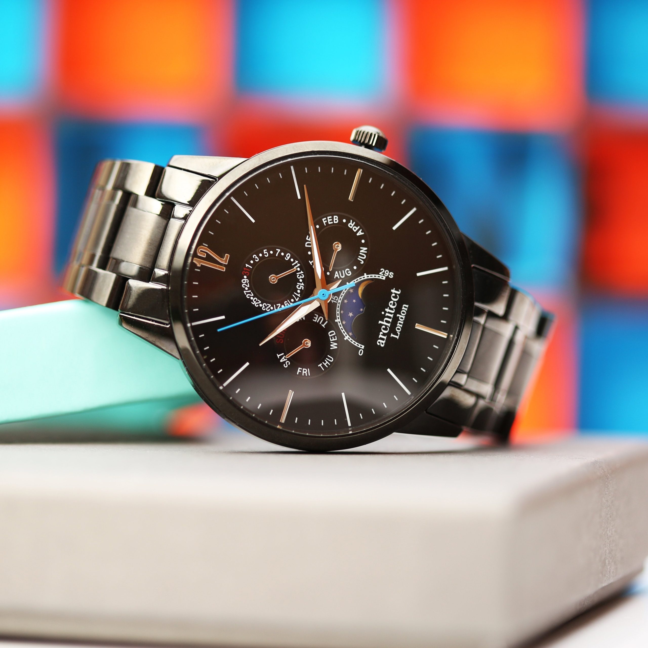 Personalised mens architect apollo watch black