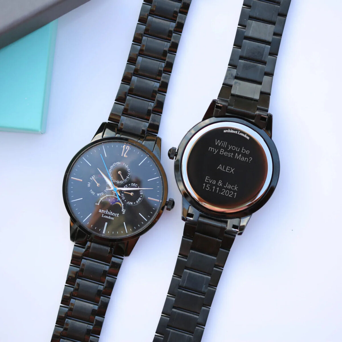 Personalised mens architect apollo watch black