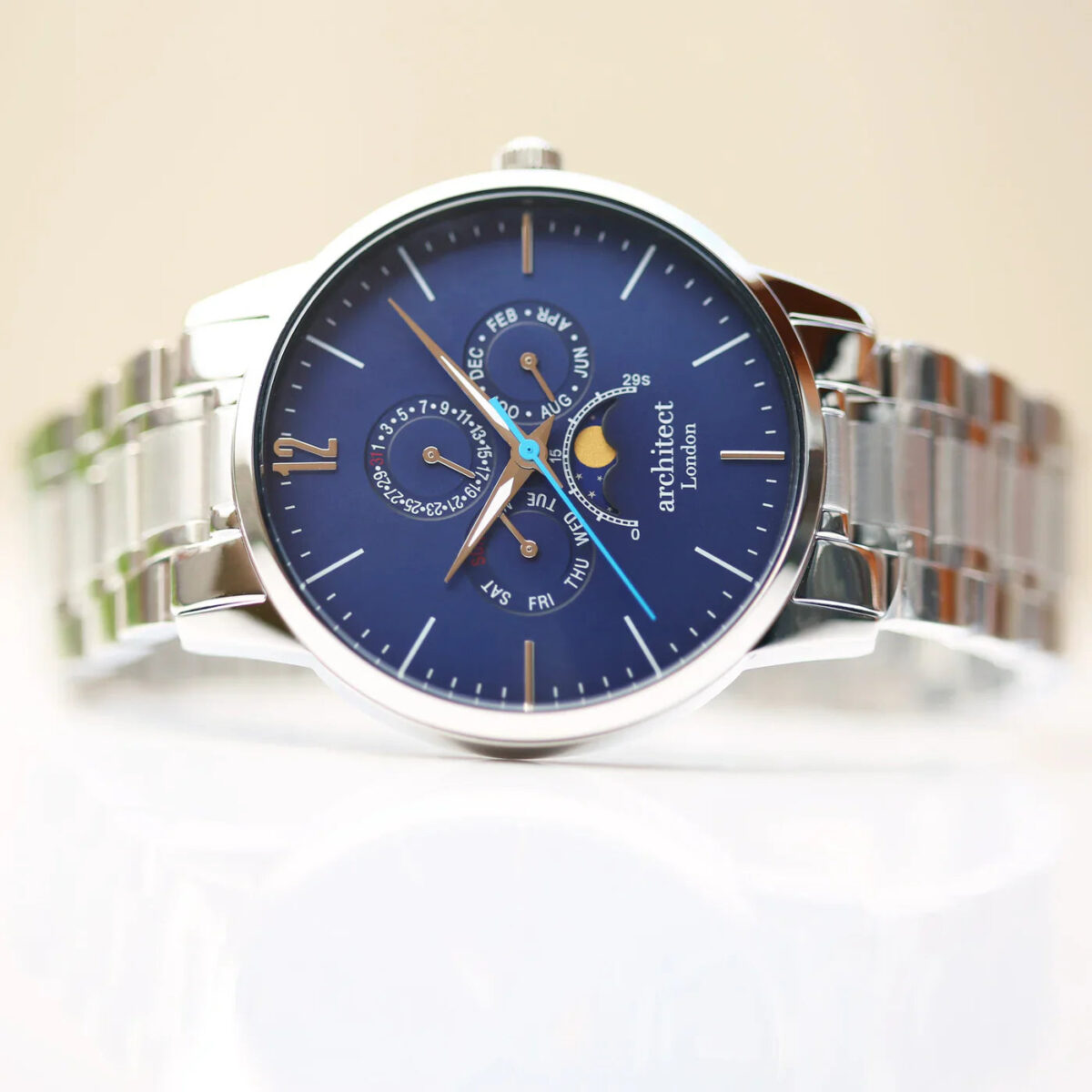 Personalised mens architect apollo watch blue