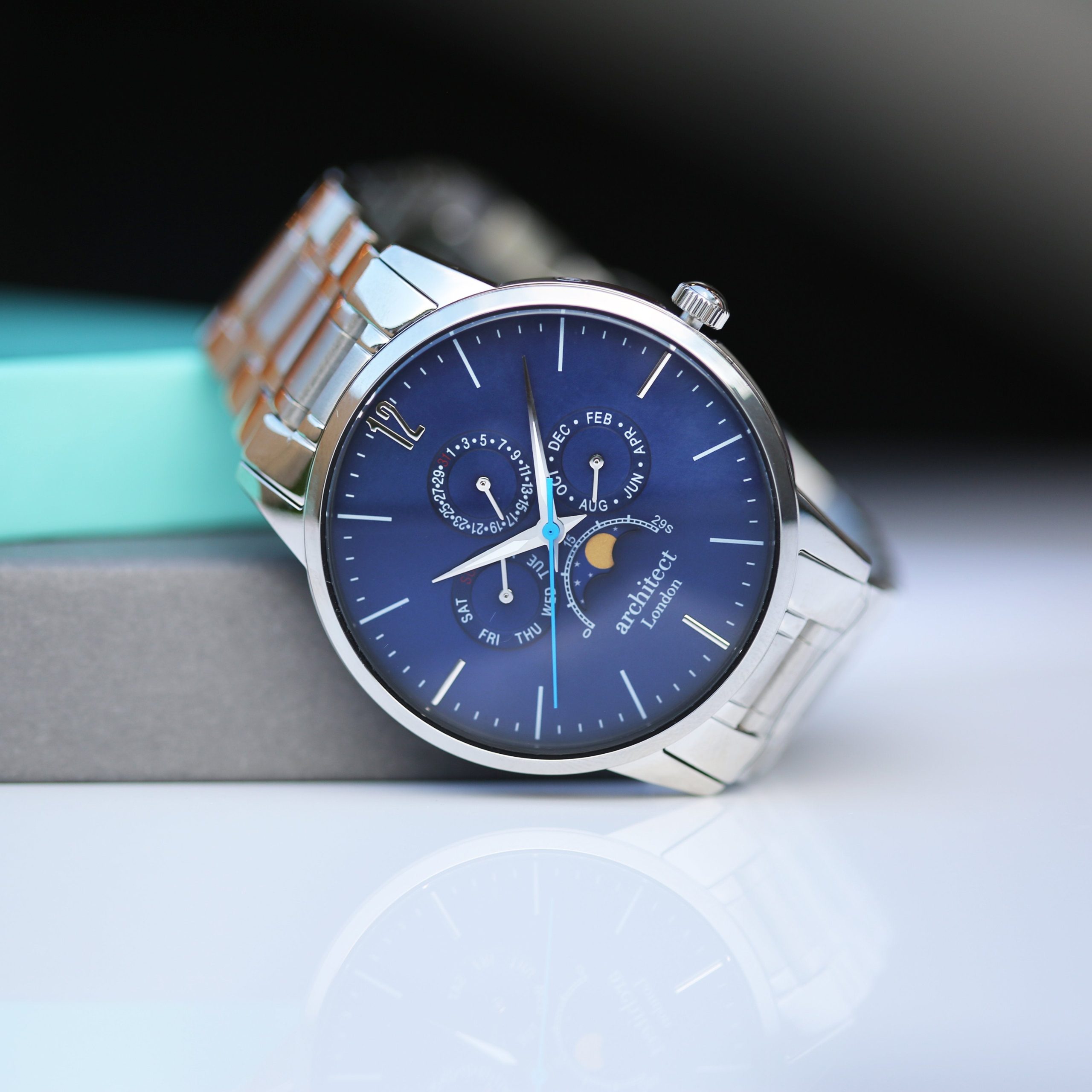 Personalised mens architect apollo watch blue