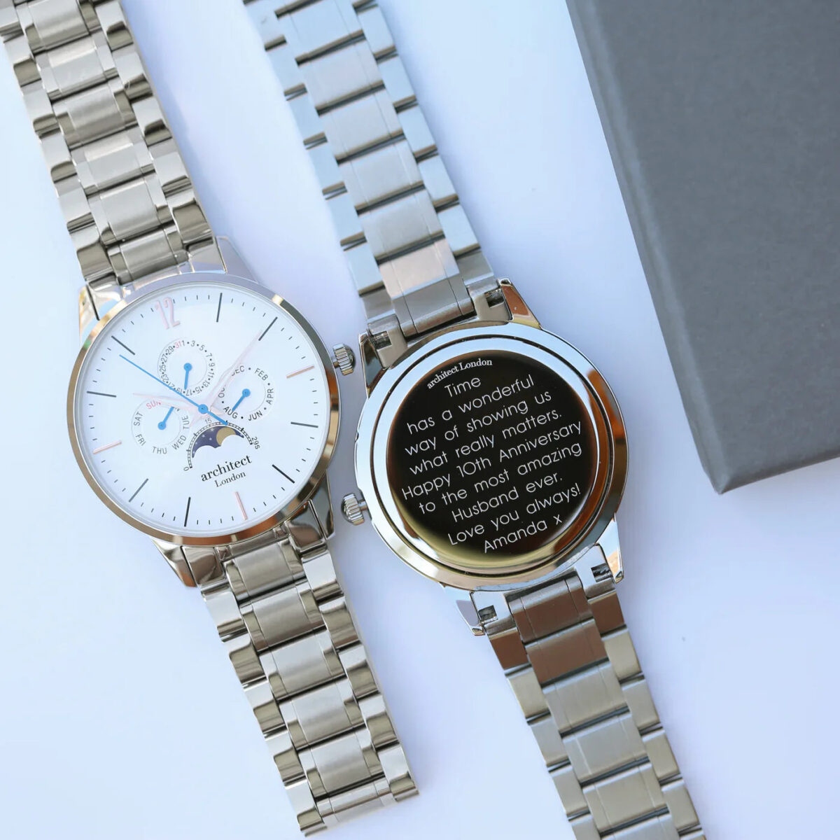Personalised mens architect apollo watch white