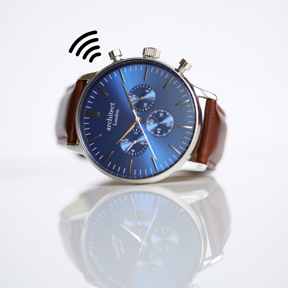 Personalised Men’s Architect Blue Motivator Walnut Contactless Payment Watch: 2 - Watches By Architect Watches