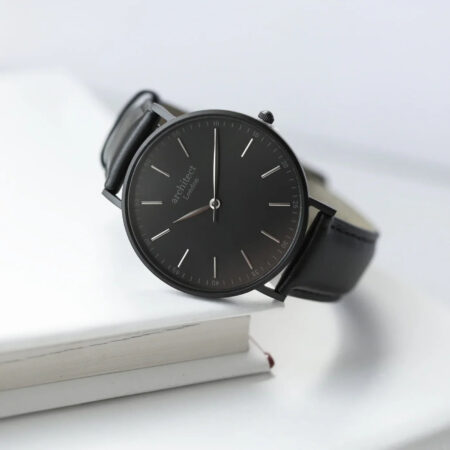 Personalised Men’s Architect Minimalist Watch Jet Black: 4 - Watches By Architect Watches