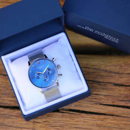Personalised mens architect motivator blue silver