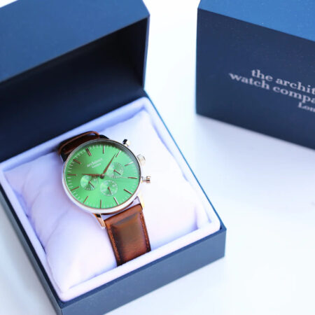 Personalised mens architect motivator envy green walnut
