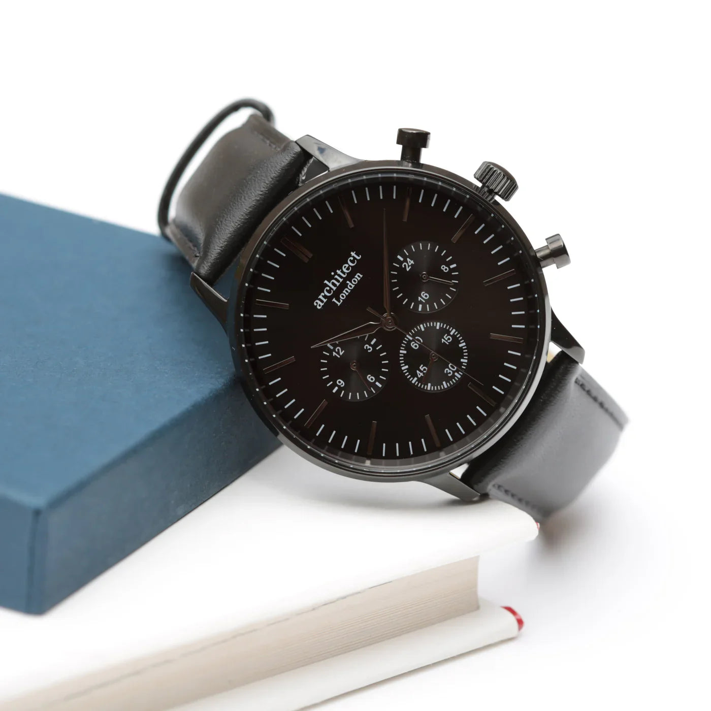 Personalised mens architect motivator watch black