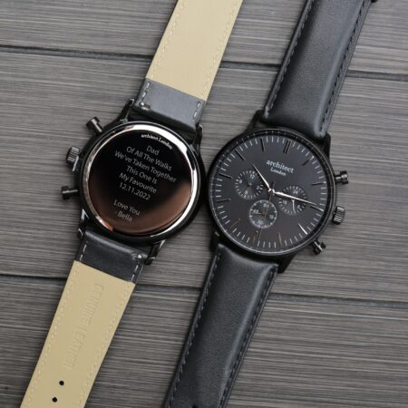 Personalised mens architect motivator watch black