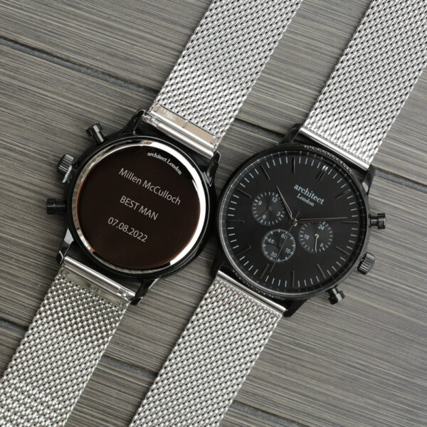 Personalised Men’s Architect Motivator Watch Silver Mesh: 2 - Watches By Architect Watches