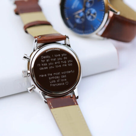 Personalised mens architect motivator watch walnut