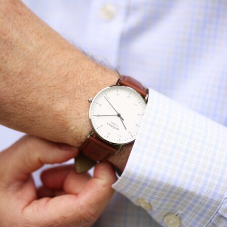 Personalised mens architect zephyr walnut contactless payment watch