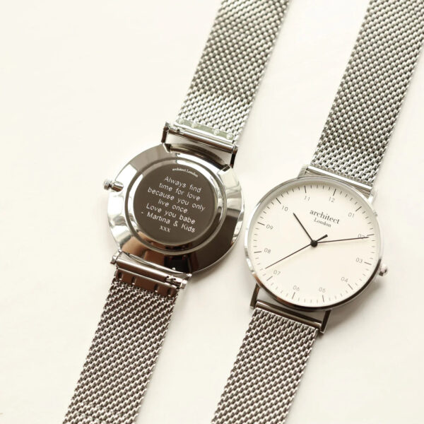 Personalised Men’s Architect Zephyr Watch Silver Mesh: 2 - Watches By Architect Watches