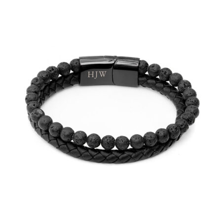Personalised Men’s Black Rune Duo Bracelets: 10 - Bracelets By Gift Moments
