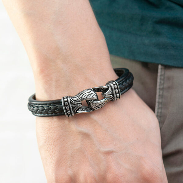 Personalised Men’s Buckle Clasp Leather Bracelet: 2 - Bracelets By Gift Moments