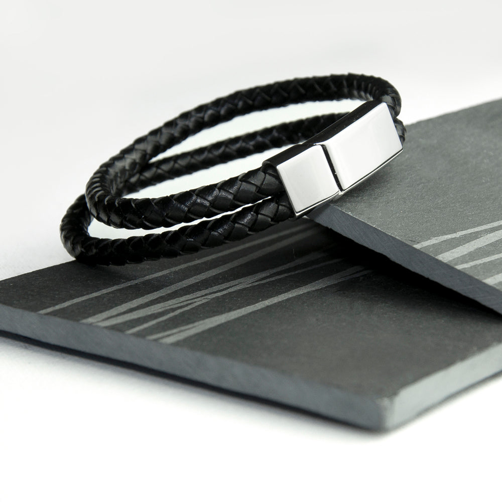 Personalised Men’s Dual Leather Woven Bracelets: 10 - Bracelets By Gift Moments