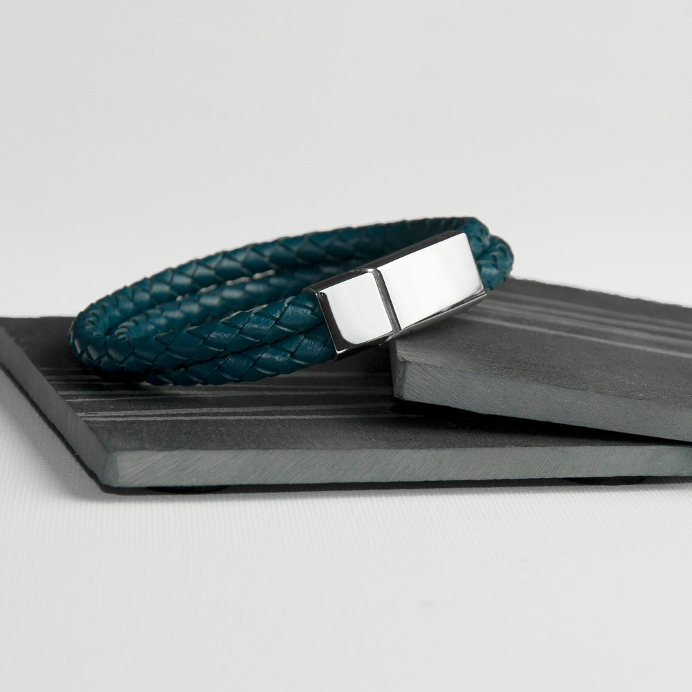 Personalised Men’s Dual Leather Woven Bracelets: 6 - Bracelets By Gift Moments