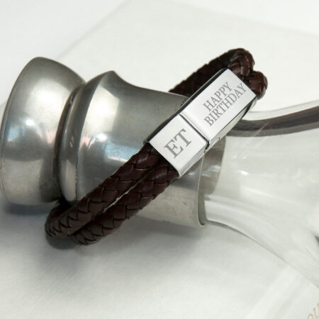 Personalised Men’s Dual Leather Woven Bracelets: 3 - Bracelets By Gift Moments