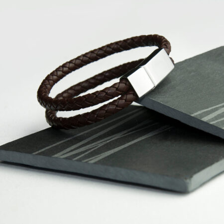 Personalised Men’s Dual Leather Woven Bracelets: 14 - Bracelets By Gift Moments