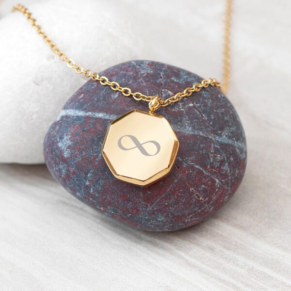 Personalised Men’s Gold Infinity Octagon Pendant Necklace: 1 - Necklaces By Gift Moments