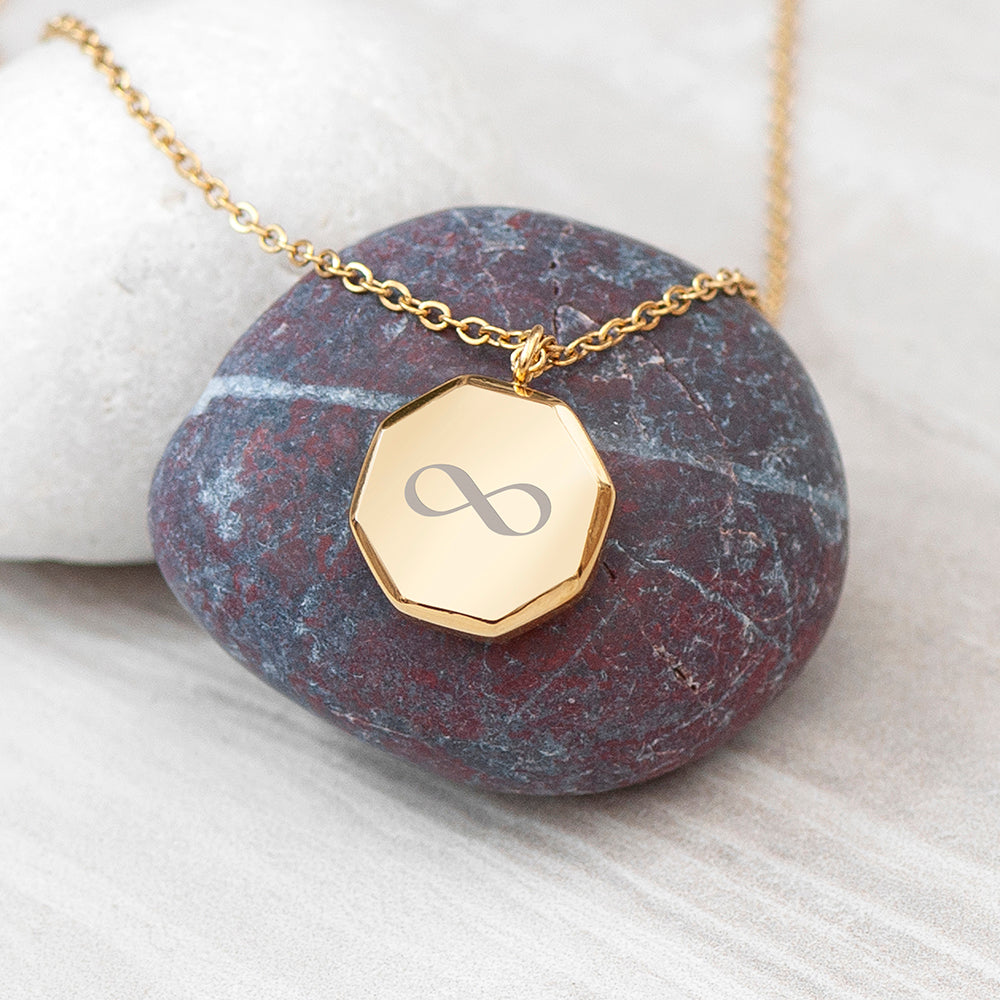 Personalised Men’s Gold Infinity Octagon Pendant Necklace: 1 - Necklaces By Gift Moments