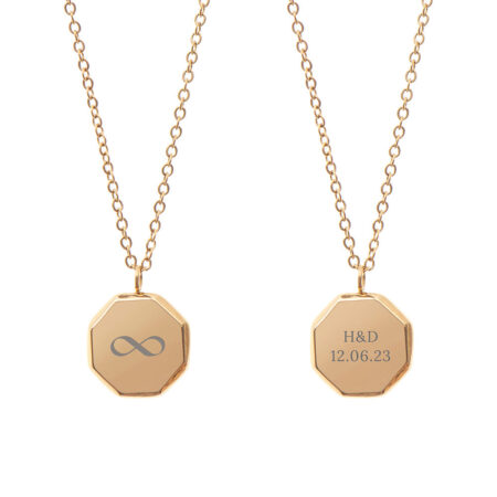 Personalised Men’s Gold Infinity Octagon Pendant Necklace: 4 - Necklaces By Gift Moments