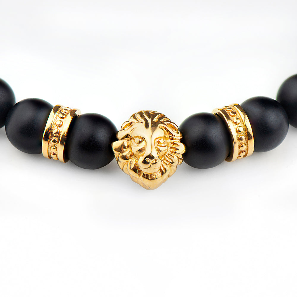 Personalised Mens Golden Lion Bracelet: 5 - Bracelets By Gift Moments