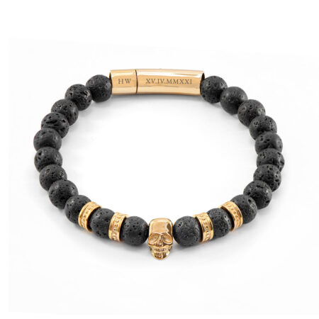 Personalised Men’s Golden Skull Bracelet: 6 - Bracelets By Gift Moments