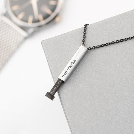 Personalised Men’s Hidden Message Capsule Necklace: 1 - Necklaces By Gift Moments